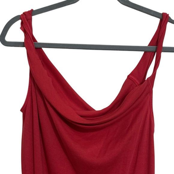FREE PEOPLE NWOT Twist Strap Drape Neck Tank Top M - Picture 2 of 9
